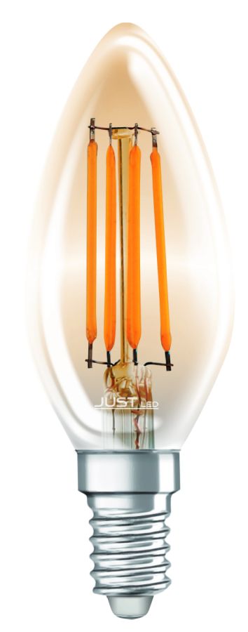 Λαμπτήρας  Dimmable Led Filament E14 C35 6w 3000K 3000K Φυσικό Amber Just Led B143506401